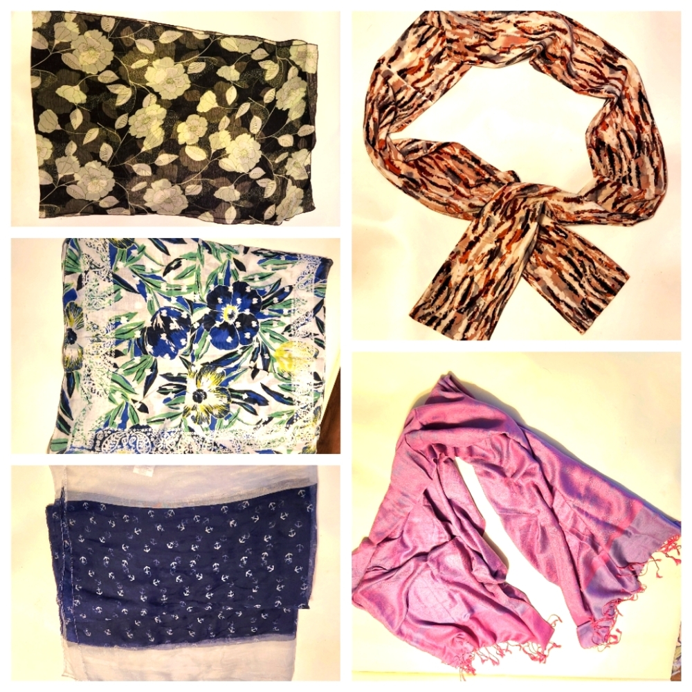 Assortment of 5 Scarves